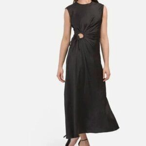 NEW NWT House Of Harlow 1960 Womens Black Satin Slip Maxi Formal dress XL 14 16